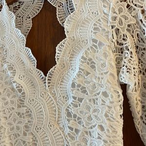 A-line Long Sleeve Lace Open Back Dress